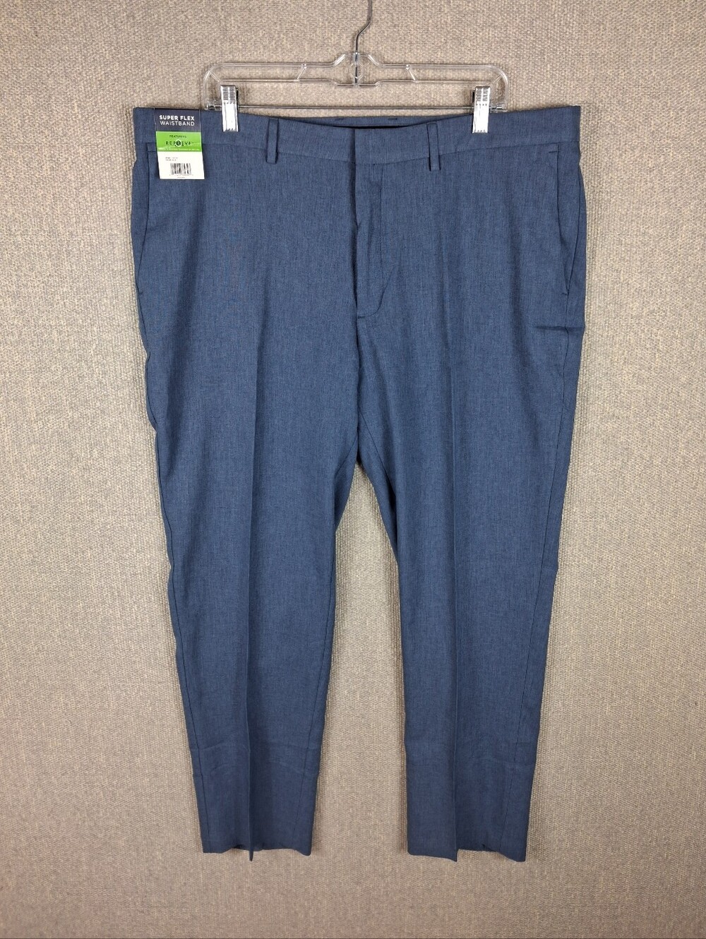 Kenneth Cole Reaction Techni-Cole Dress Pants 40x30 Blue Performance Slim Fit